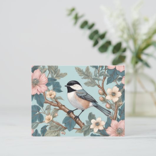 Charmante Chickadee Bird Briefkaart (Staand voorkant)
