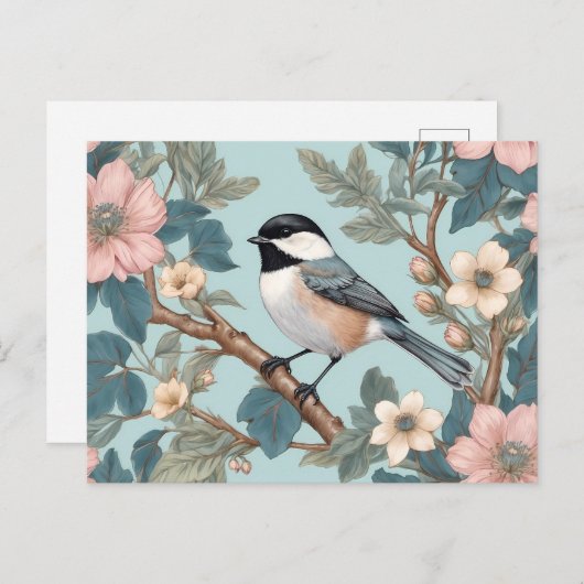 Charmante Chickadee Bird Briefkaart (Voorkant / Achterkant)