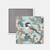 Charmante Chickadee Bird Magneet (Voorkant / Achterkant)