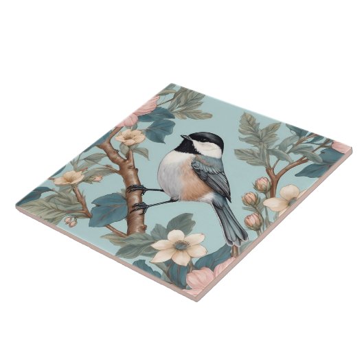 Charmante Chickadee Bird Tegeltje (Zijkant)