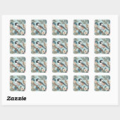 Charmante Chickadee Bird Vierkante Sticker (Vel)