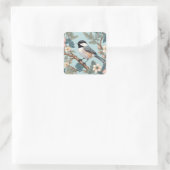 Charmante Chickadee Bird Vierkante Sticker (Tas)