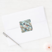 Charmante Chickadee Bird Vierkante Sticker (Envelop)