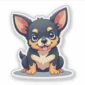 Charmante Chihuahua, speelse isometrische pup, kle Sticker (Voorkant)