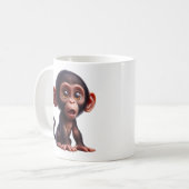 Charmante Chimp Whimsy - Schattige Cartoon Primaat Koffiemok (Voorkant links)