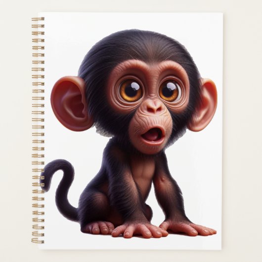 Charmante Chimp Whimsy - Schattige Cartoon Primaat Planner (Voorkant)