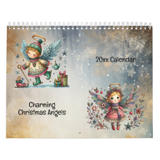 Charmante Christmas Angels Folk Art Style Kalender (Hoes)