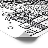 Charmante Christmas Bird's Journey Kleuren Poster (Hoek)