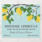 Charmante citroen tak Limoncello dank u Likeurfles Etiket (Enkel label)