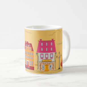 Charmante City Street Illustration Mok