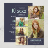 Charmante Collage EDITABLE KLEUR Afstuderen Kaart (Voorkant / Achterkant)