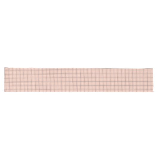 Charmante Coral Grey Check Runner eettafel Lange Tafelloper (Horizontaal)