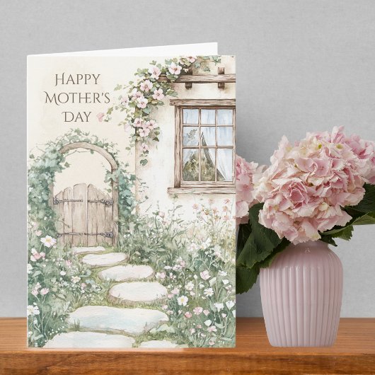 Charmante Cottage Garden Custom Mother's Kaart