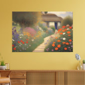 Charmante  Cottage Landscape Olieverfschilderij Canvas Afdruk (Insitu (Woonkamer))