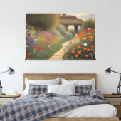 Charmante  Cottage Landscape Olieverfschilderij Canvas Afdruk (Insitu (Slaapkamer))