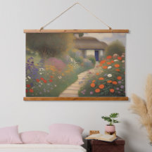 Charmante Cottage Landscape Olieverfschilderij