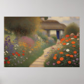 Charmante  Cottage Landscape Olieverfschilderij Poster (Voorkant)