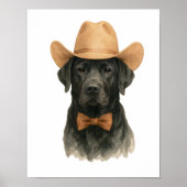 Charmante Cowboy Dog in Pet en Bow Stropdas Poster (Voorkant)