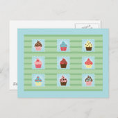Charmante cupcakes briefkaart (Voorkant / Achterkant)
