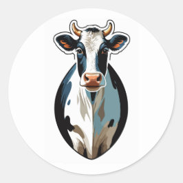 Charmante Dairy Koe Sticker - Rustiek Boerderij Di