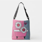 Charmante Daisy Bad met Butterfly Design Crossbody Tas (Voorkant)