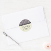 Charmante Damask bruiloft uitnodiging zegel (pruim (Envelop)