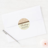 Charmante Damask bruiloft uitnodigingszegel (taupe Ronde Sticker (Envelop)
