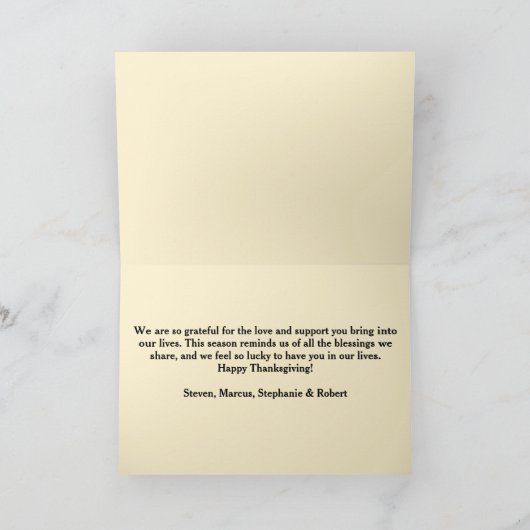 Charmante dankbare gezegende Thanksgiving Kaart (Binnen)