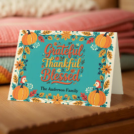 Charmante dankbare gezegende Thanksgiving Kaart