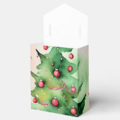Charmante dennenboom & rode Ornamenten vakantie Bedankdoosjes (Geopend)
