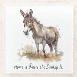 Charmante Donkey Serenity, op maat Glazen Onderzetter