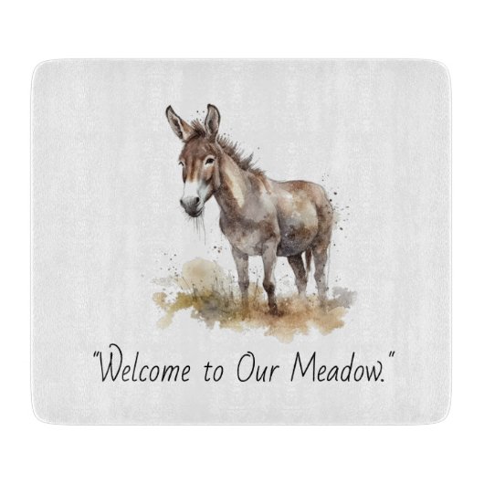 Charmante Donkey Serenity, op maat Snijplank (Voorkant)