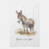 Charmante Donkey Serenity, op maat Theedoek (Verticaal)