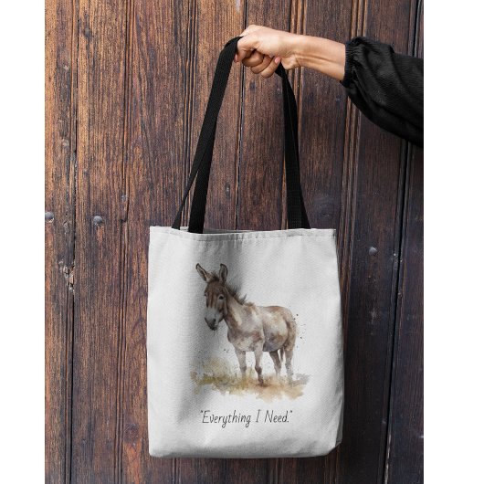 Charmante Donkey Serenity, op maat Tote Bag