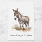 Charmante Donkey Serenity, op maat Voedselcontainer Etiket (Enkel label)