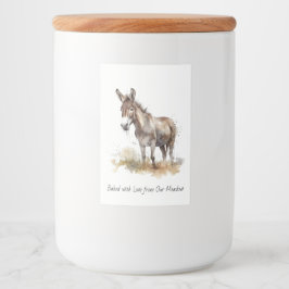 Charmante Donkey Serenity, op maat Voedselcontainer Etiket