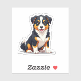 Charmante donzige, speelse 3D Australische herder, Sticker