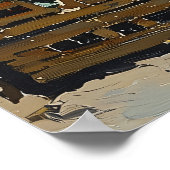 Charmante dorpsmarkt in impressionistische stijl poster (Hoek)