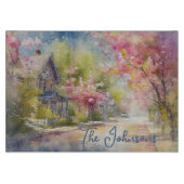 Charmante Dorpsstraat in de lente Snijplank (Voorkant)