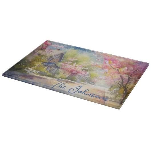 Charmante Dorpsstraat in de lente Snijplank (Hoek)