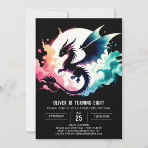Charmante Dragon Birthday Bewerkbaar Kaart