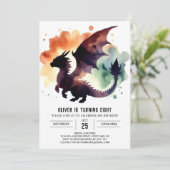 Charmante Dragon Birthday Printable Kaart (Staand voorkant)
