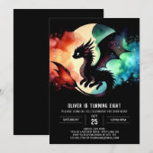 Charmante Dragon Verjaardag Custom Kaart (Voorkant / Achterkant)