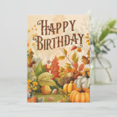 Charmante Dromerige Bossen Herfst Herfst Gelukkige Kaart (Staand voorkant)