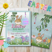 Charmante Easter Egg Hunt Waterverf Vakantie Kaart
