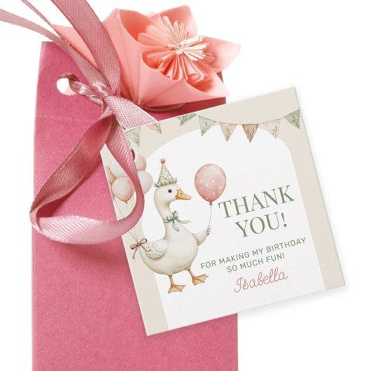 Charmante Een Gekke Gans 1e Verjaardag Bedankt Bedankjes Labels