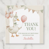 Charmante Een Gekke Gans 1e Verjaardag Bedankt Bedankjes Labels (Voorkant)