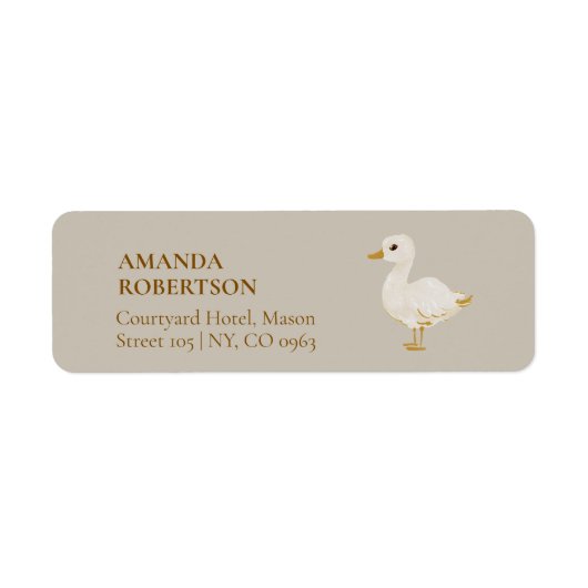 Charmante eend Adresetiketten Etiket (Voorkant)
