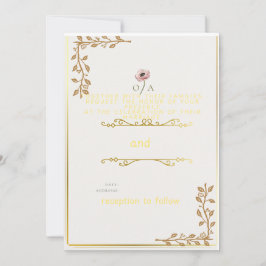 Charmante eenvoud bruiloft uitnodiging