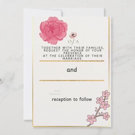 Charmante eenvoud bruiloft uitnodiging (Voorkant)